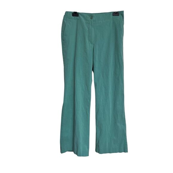 David Brooks Pants Womens Size 6 Green Dress Lyocell Straight Leg Flat Front - Picture 1 of 9